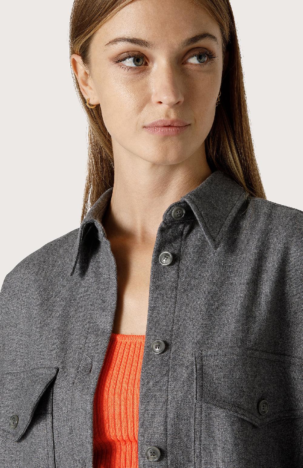 Seventy Over Shirt In Flanella Di Lana - Col. Grigio