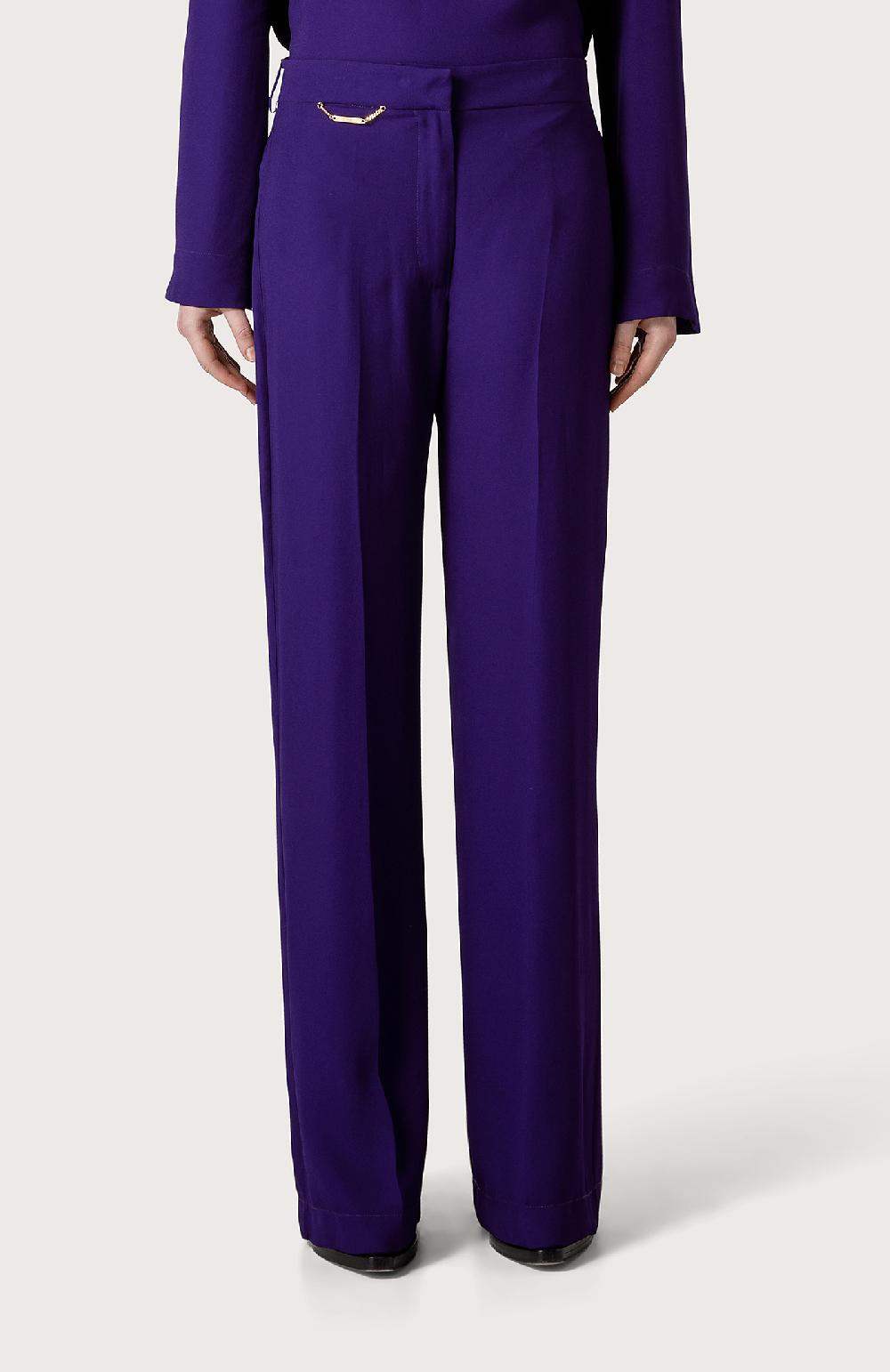 Seventy Pantalone A Vita Alta - Col. Viola