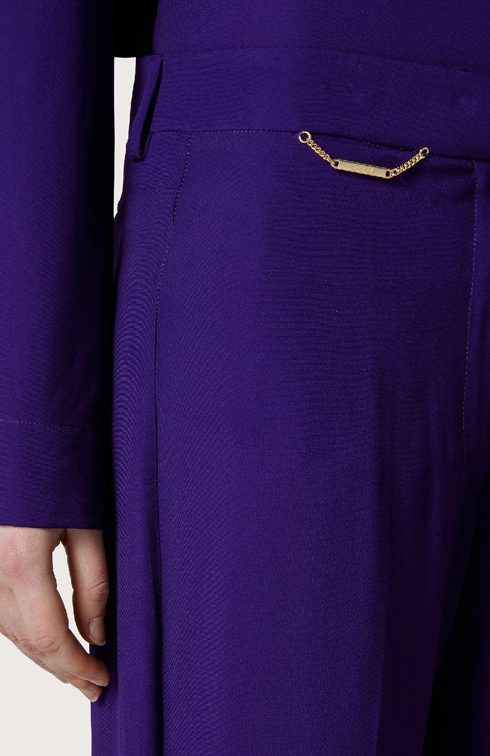 Seventy Pantalone A Vita Alta - Col. Viola