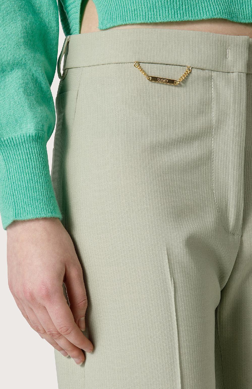 Seventy Pantalone A Vita Alta Stretch - Col. Verde