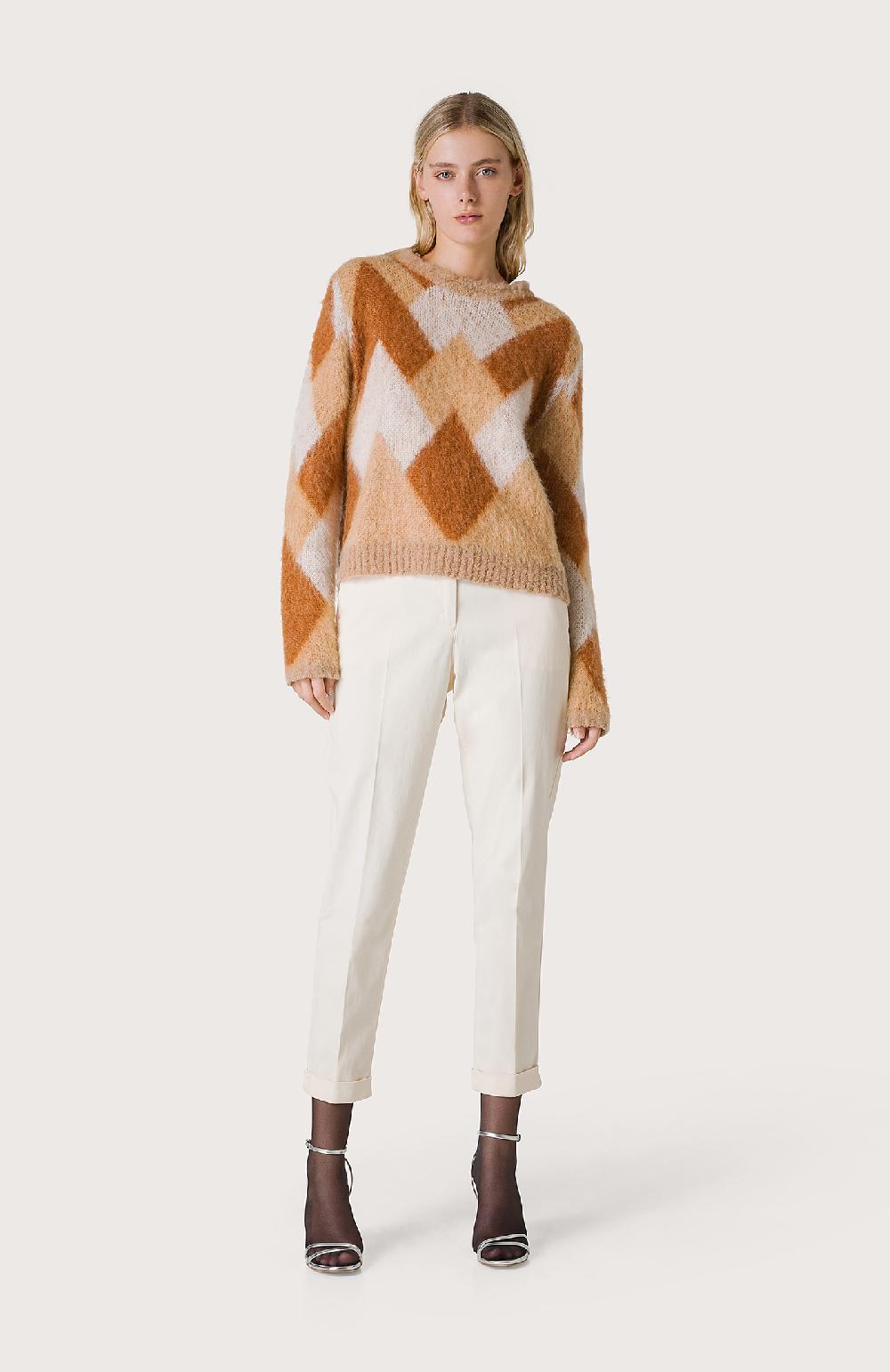 Seventy Pantalone chino con risvolti - Col. Bianco