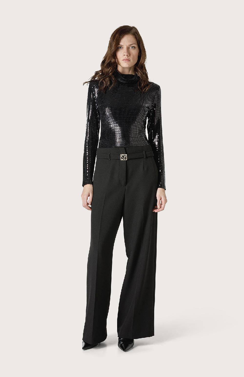 Seventy Pantalone Con Cinturino Logato - Col. Nero