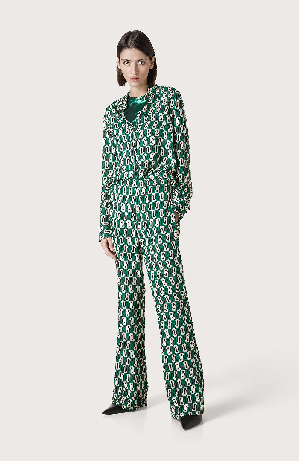 Seventy Pantalone Con Geometrie Logo - Col. Verde