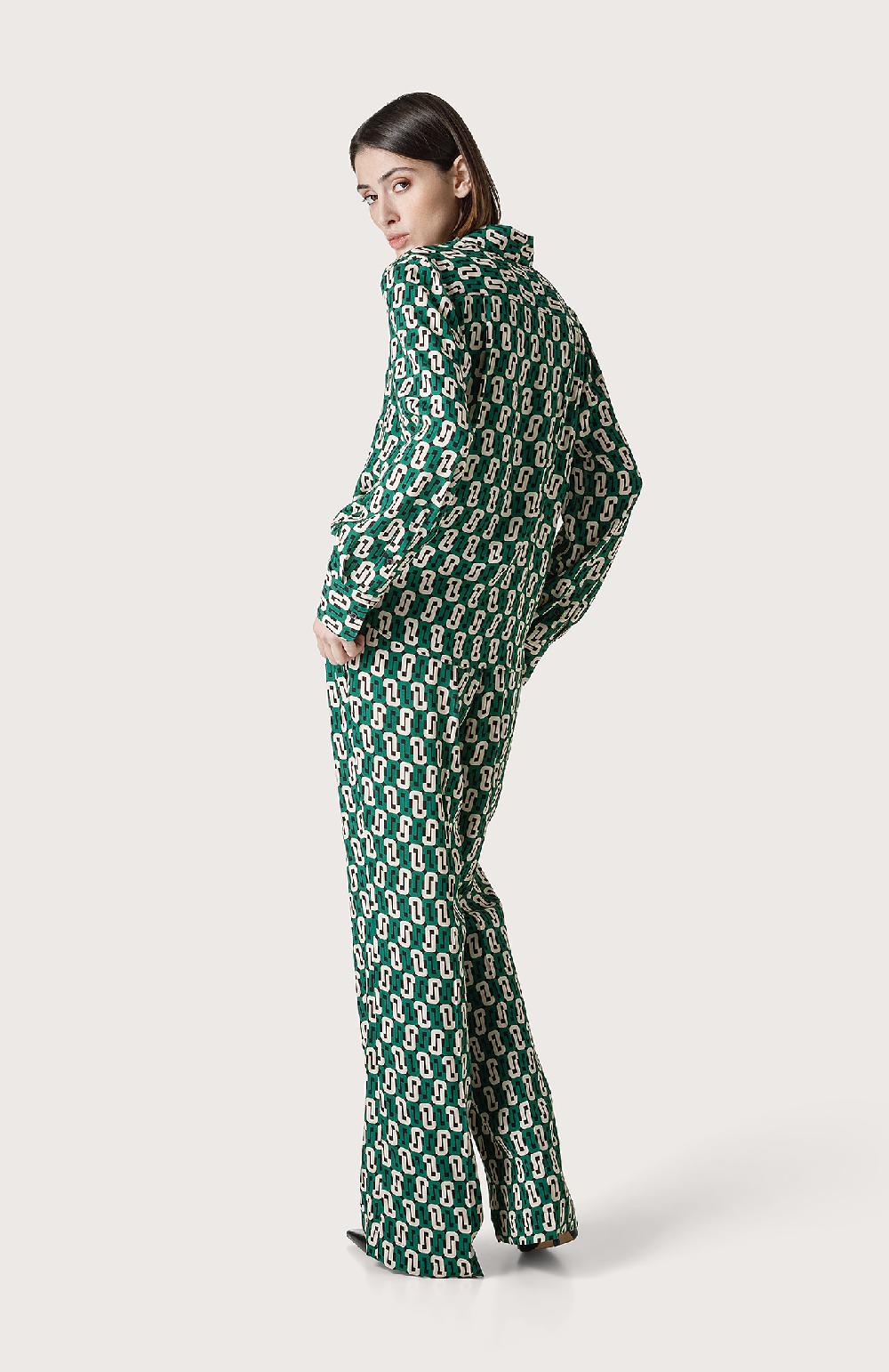 Seventy Pantalone Con Geometrie Logo - Col. Verde