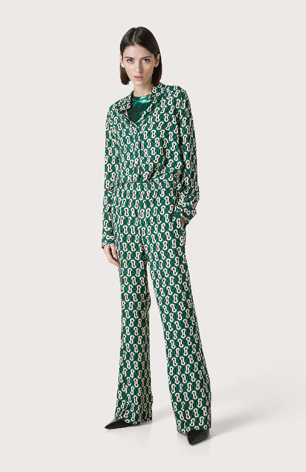 Seventy Pantalone Con Geometrie Logo - Col. Verde