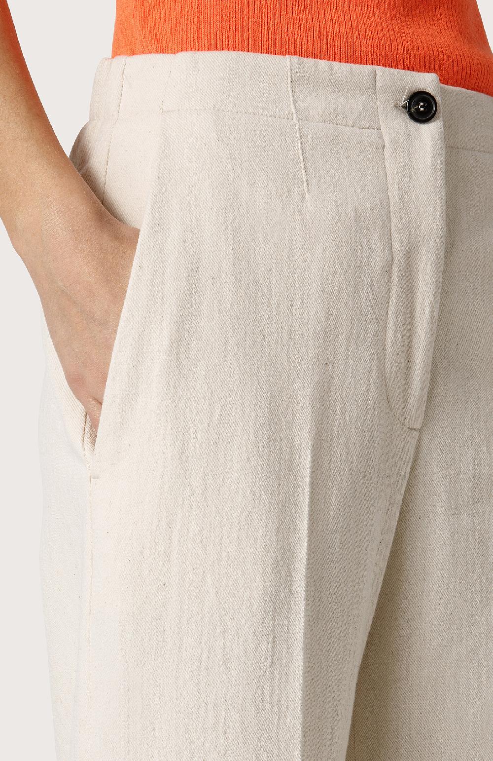 Seventy Pantalone In Bull Di Misto Lana - Col. Bianco