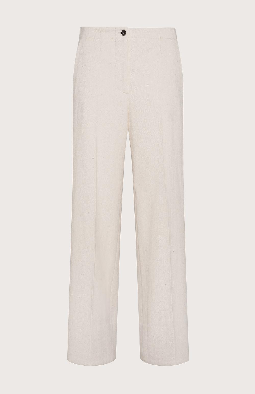 Seventy Pantalone in bull di misto lana - Col. Bianco