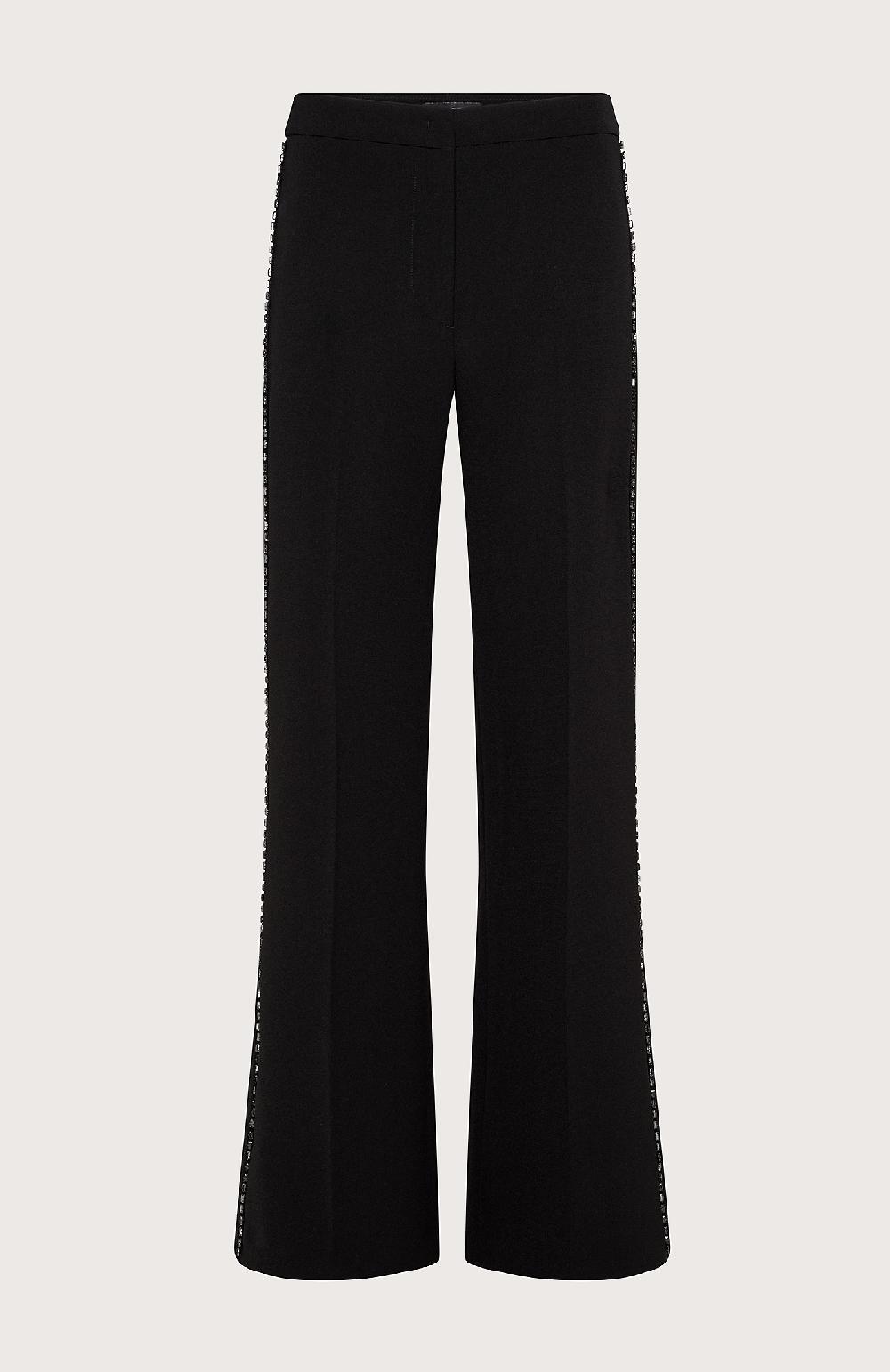 Seventy Pantalone in cady con cristalli - Col. Nero