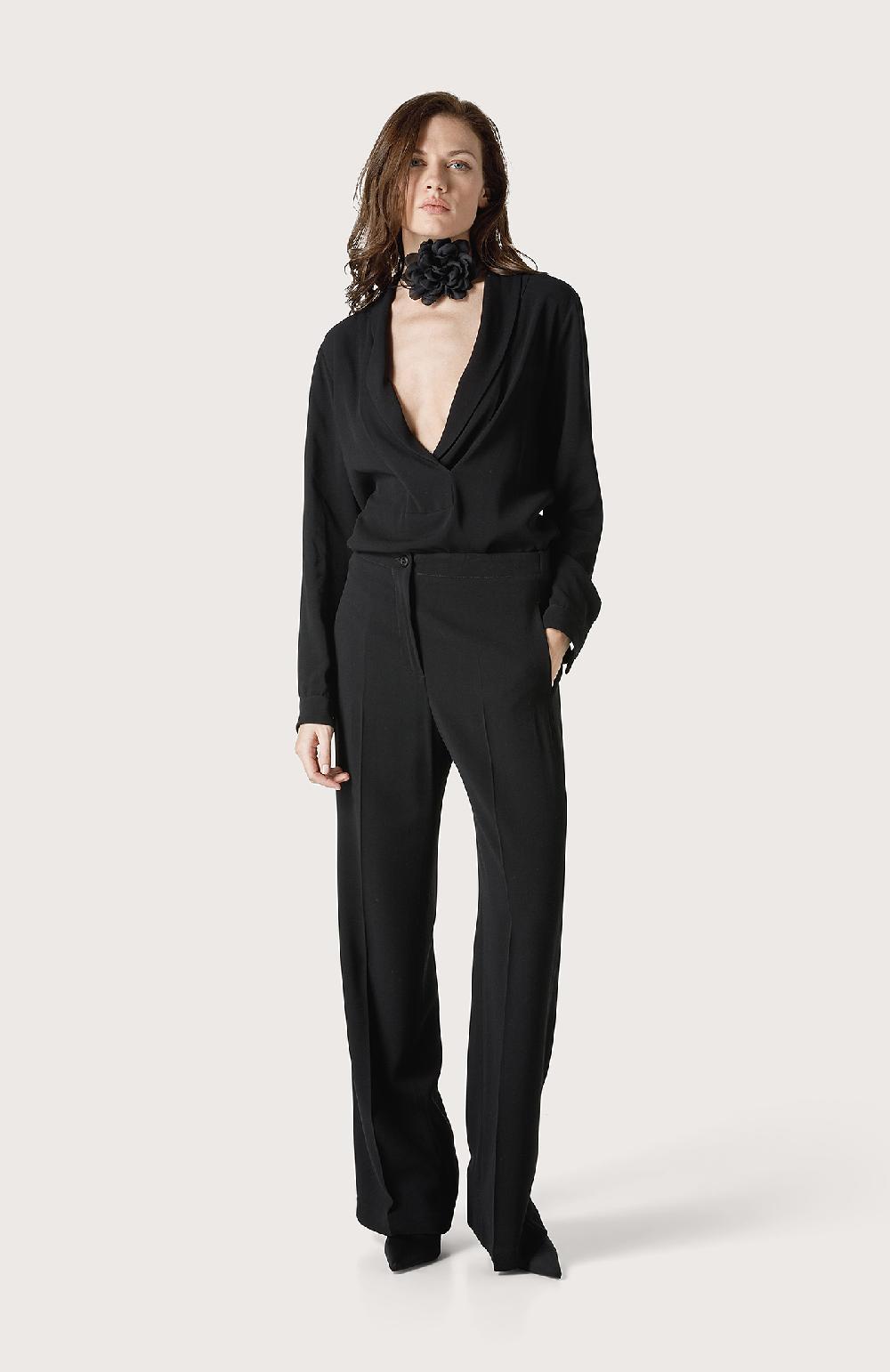 Seventy Pantalone In Cady Fluido - Col. Nero