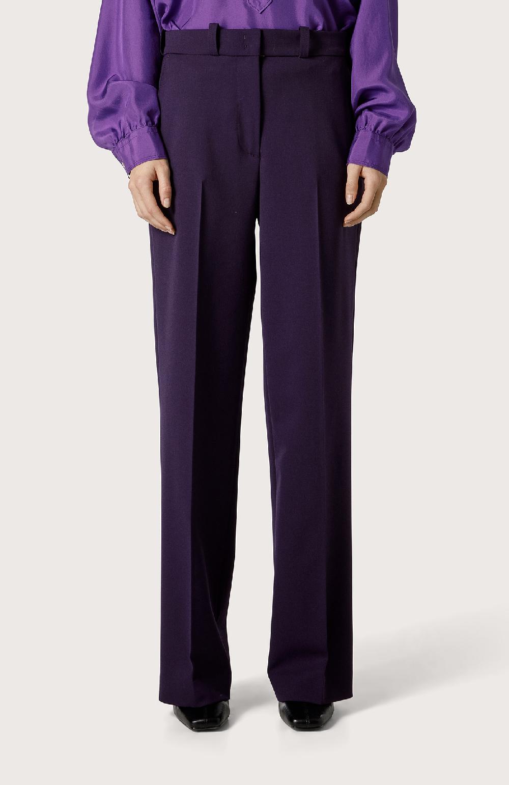 Seventy Pantalone In Gabardina Stretch - Col. Viola