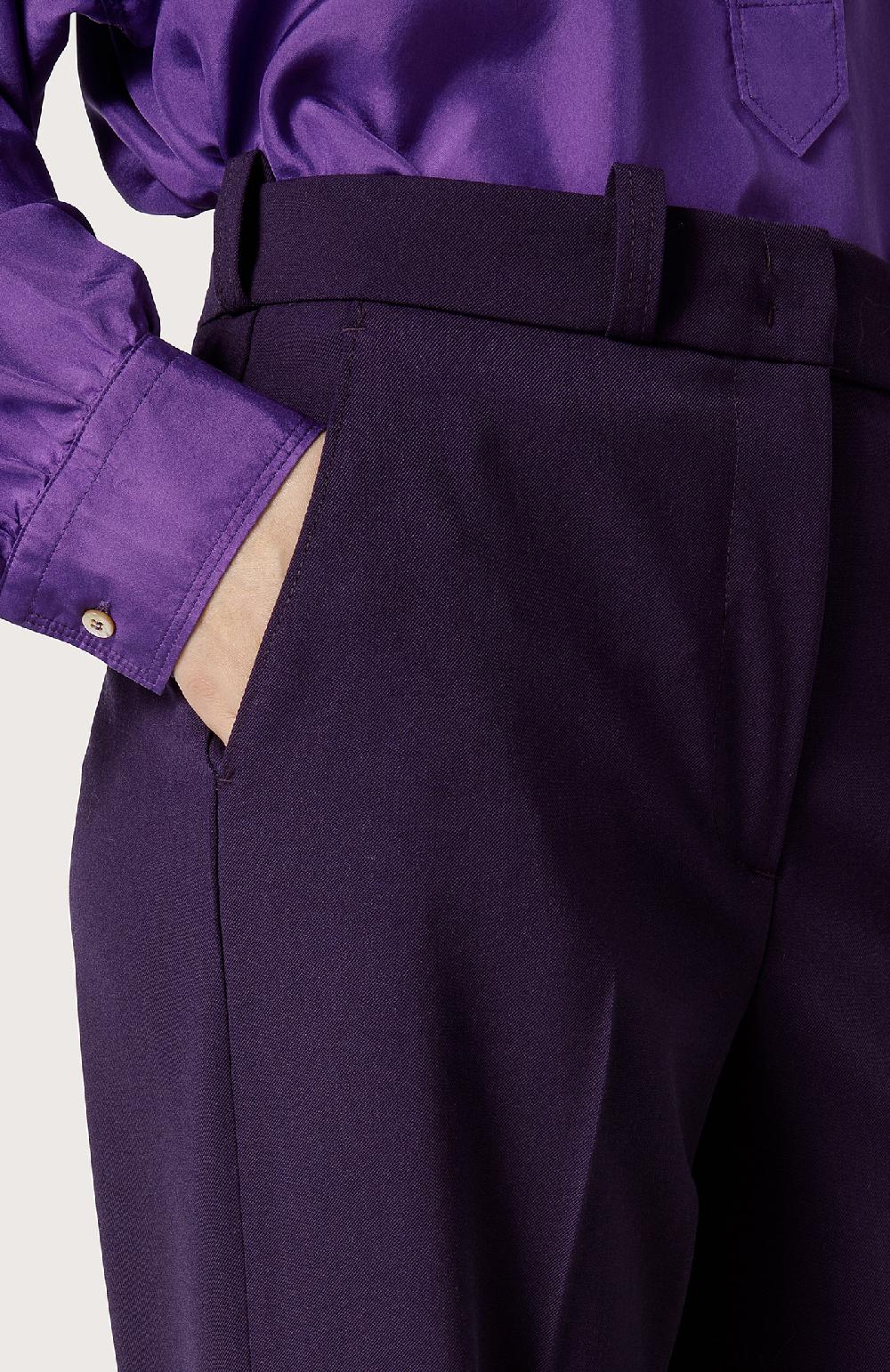 Seventy Pantalone In Gabardina Stretch - Col. Viola