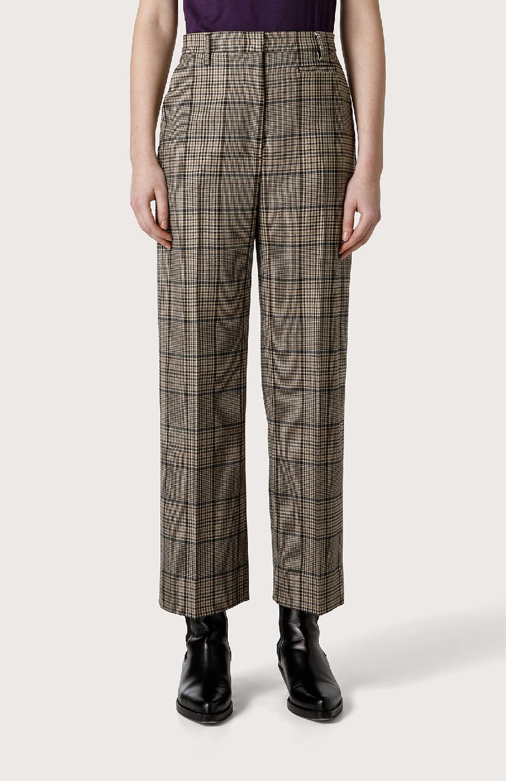 Seventy Pantalone In Misto Lana Check - Col. Neutro