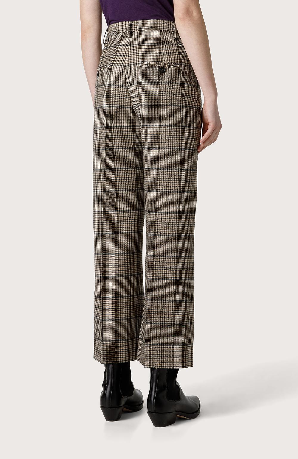 Seventy Pantalone In Misto Lana Check - Col. Neutro