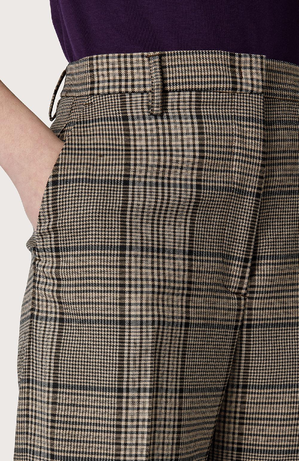 Seventy Pantalone In Misto Lana Check - Col. Neutro