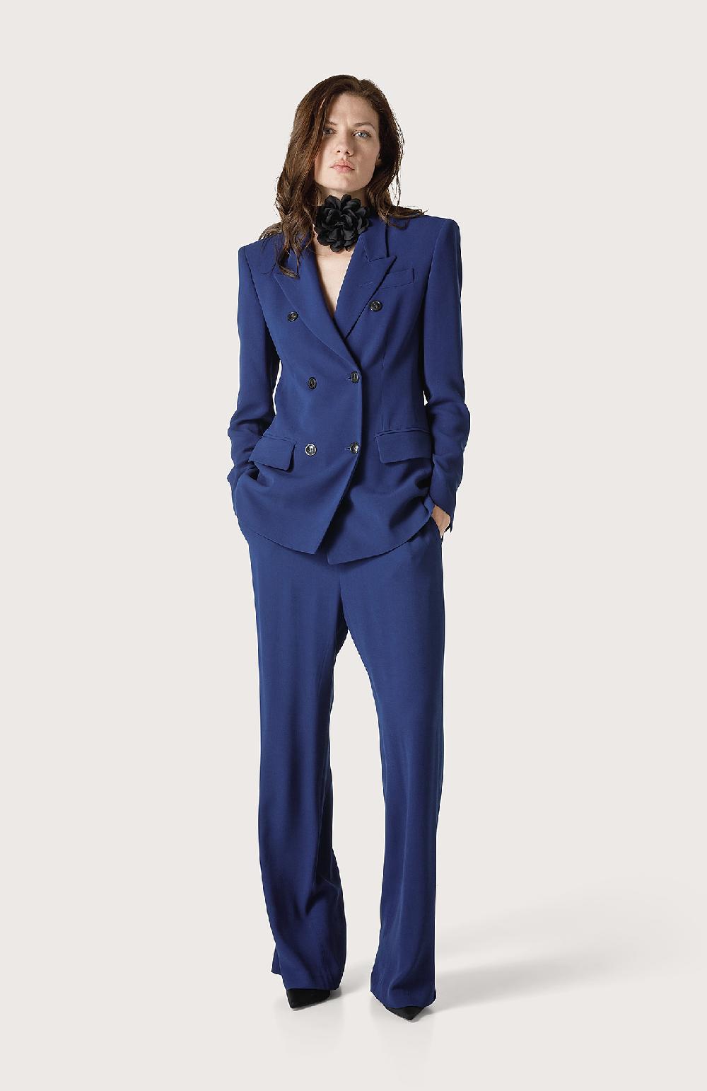 Seventy Pantalone Palazzo A Tinta Unita - Col. Blu