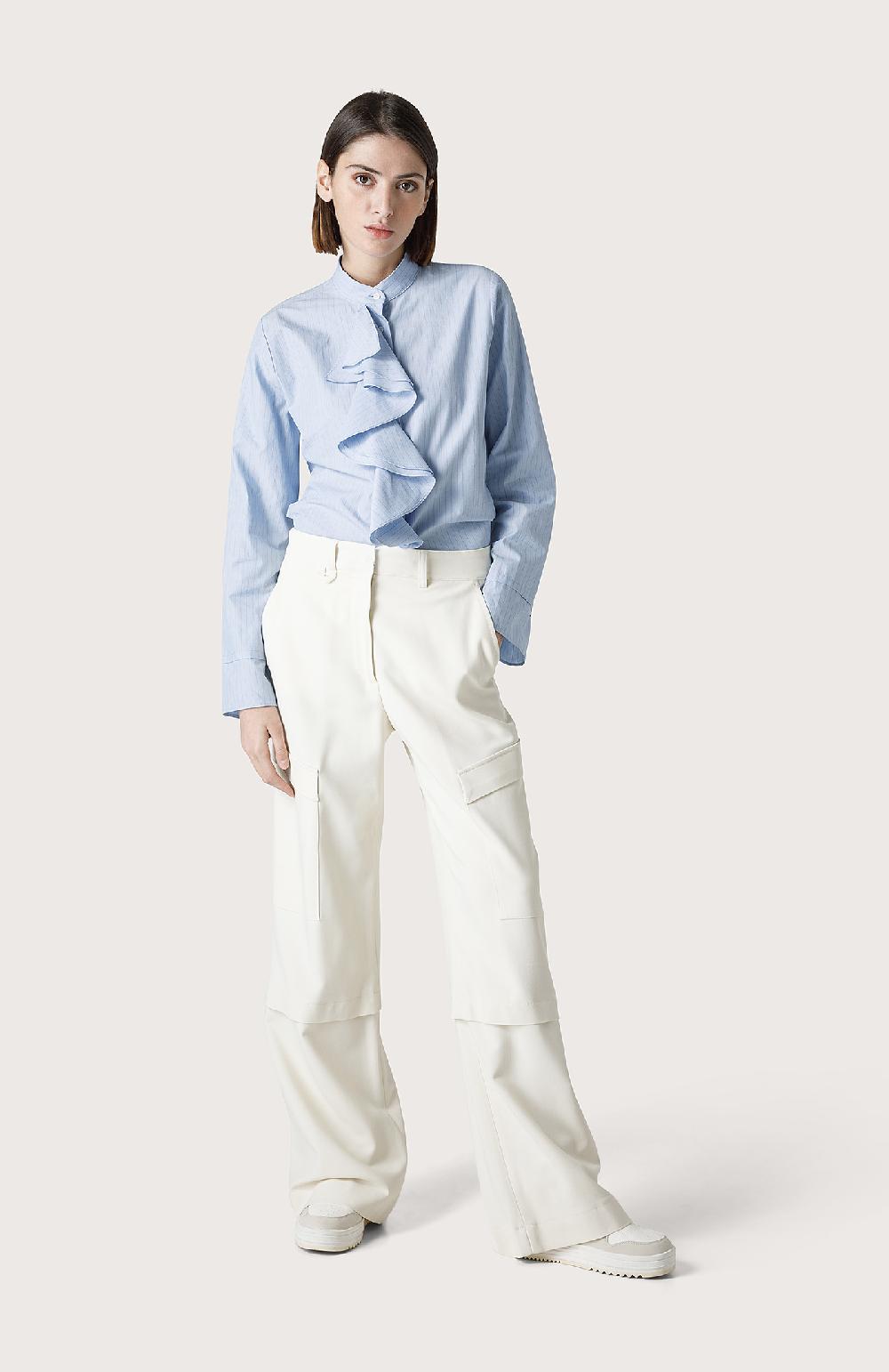 Seventy Pantalone Palazzo Con Tascone - Col. Bianco