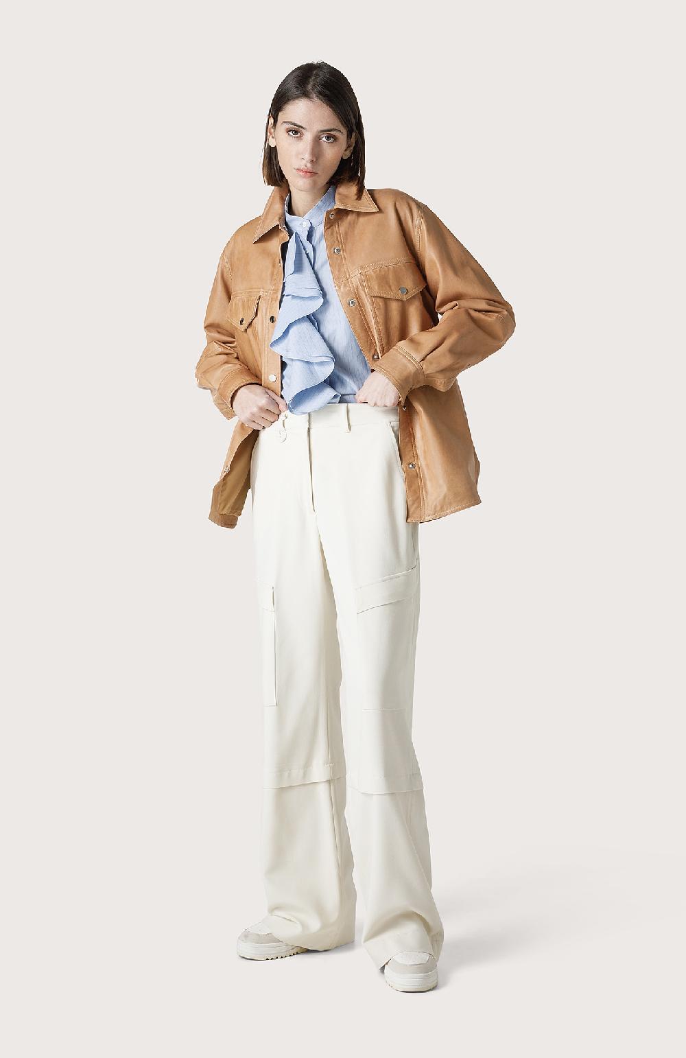 Seventy Pantalone Palazzo Con Tascone - Col. Bianco