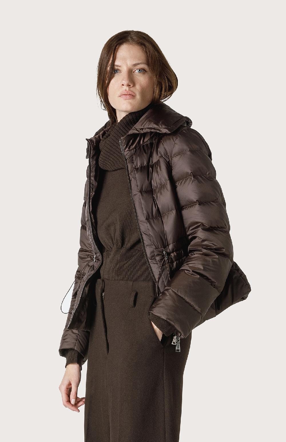 Seventy Piumino Corto A Collo Ampio - Col. Marrone