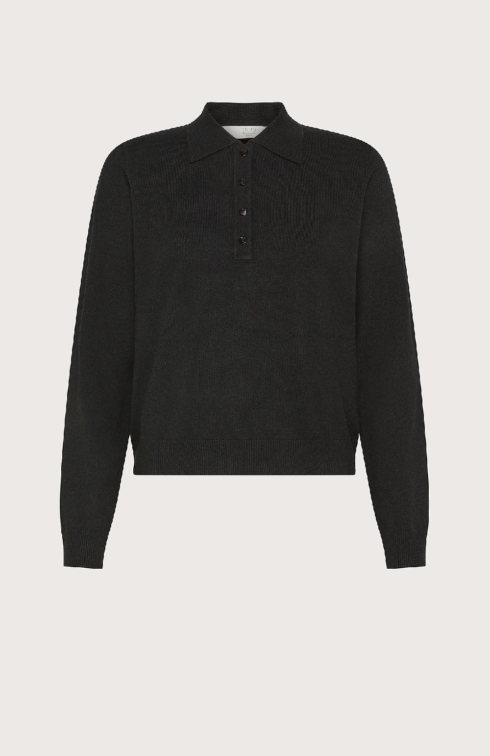 Seventy Polo A Maniche Lunghe Tinta Unita - Col. Nero