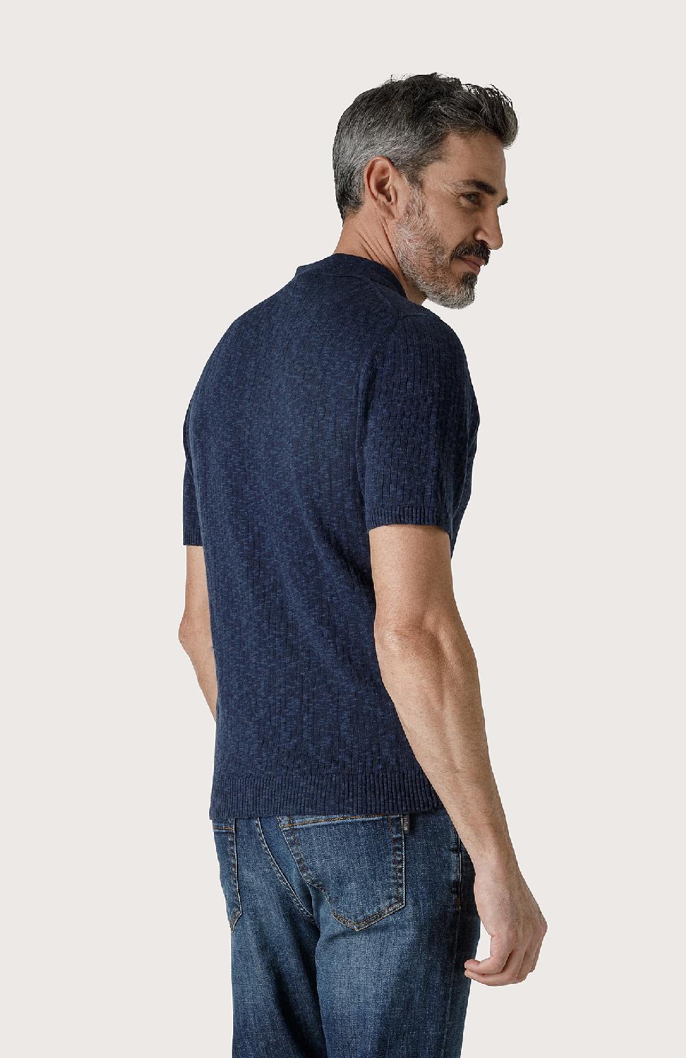 Seventy Polo Fiammata Con Dettagli A Coste - Col. Blu