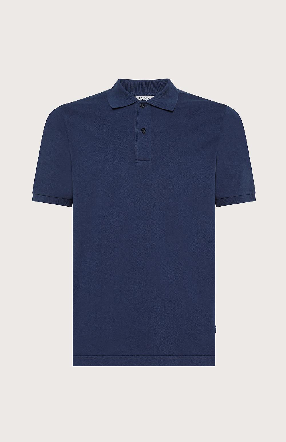 Seventy Polo stretch a due bottoni - Col. Blu