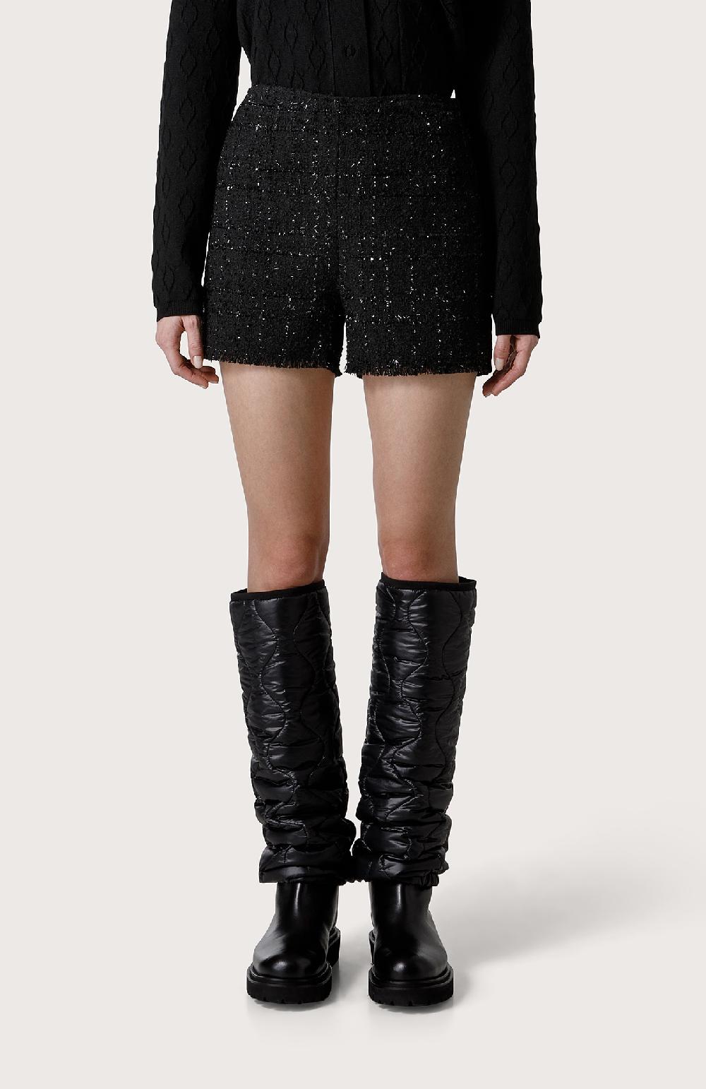 Seventy Shorts Sfrangiati Con Lurex - Col. Nero