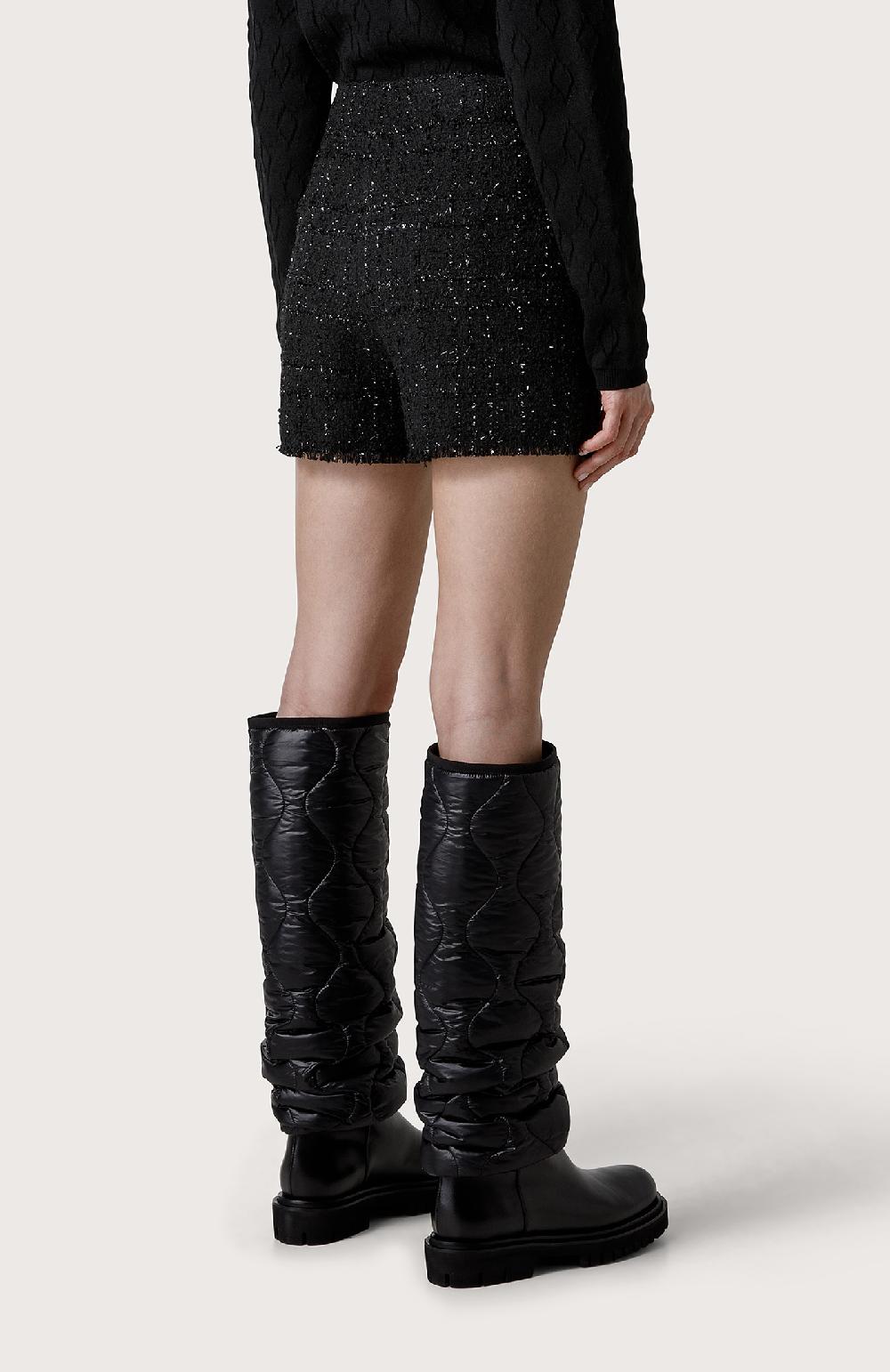 Seventy Shorts Sfrangiati Con Lurex - Col. Nero