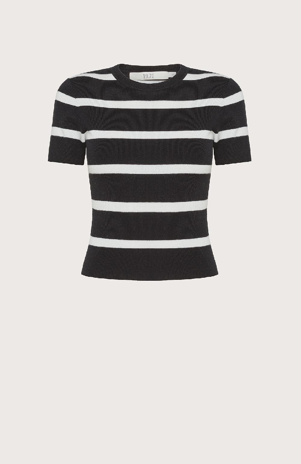 Seventy T-shirt A Righe - Col. Nero