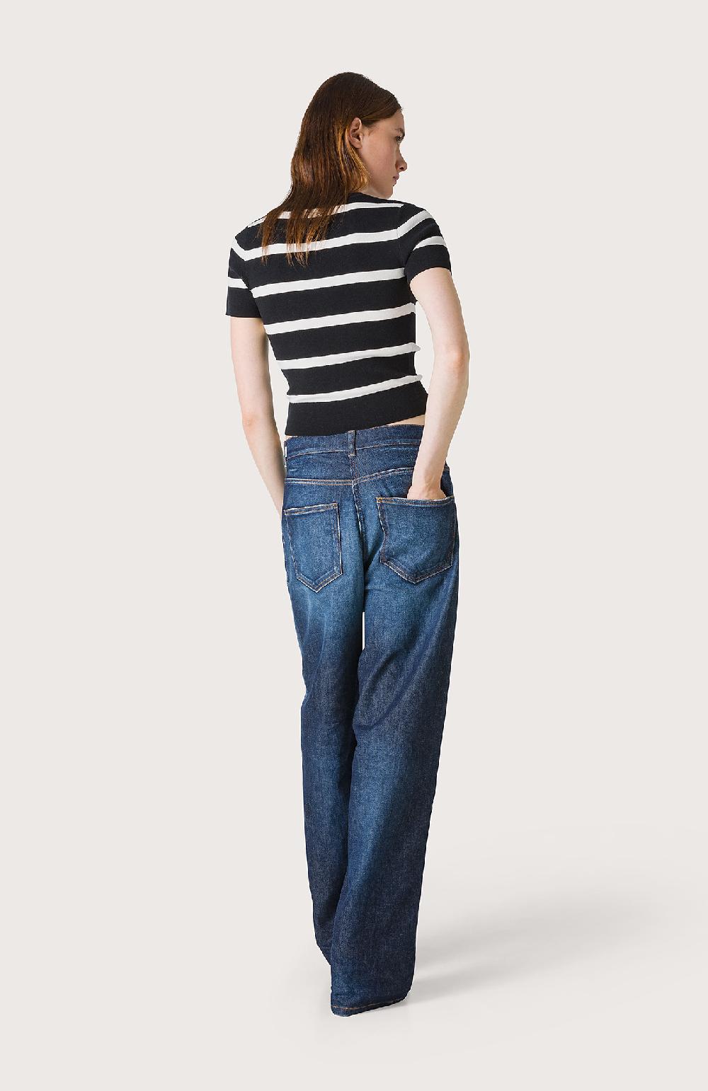 Seventy T-shirt A Righe - Col. Nero