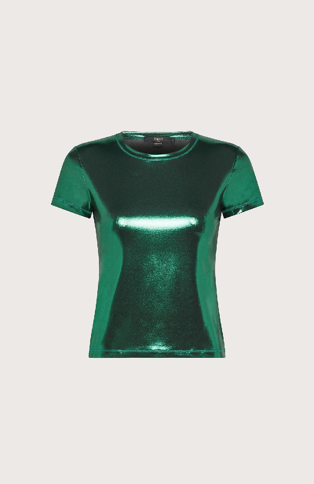 Seventy T-shirt effetto laminato - Col. Verde