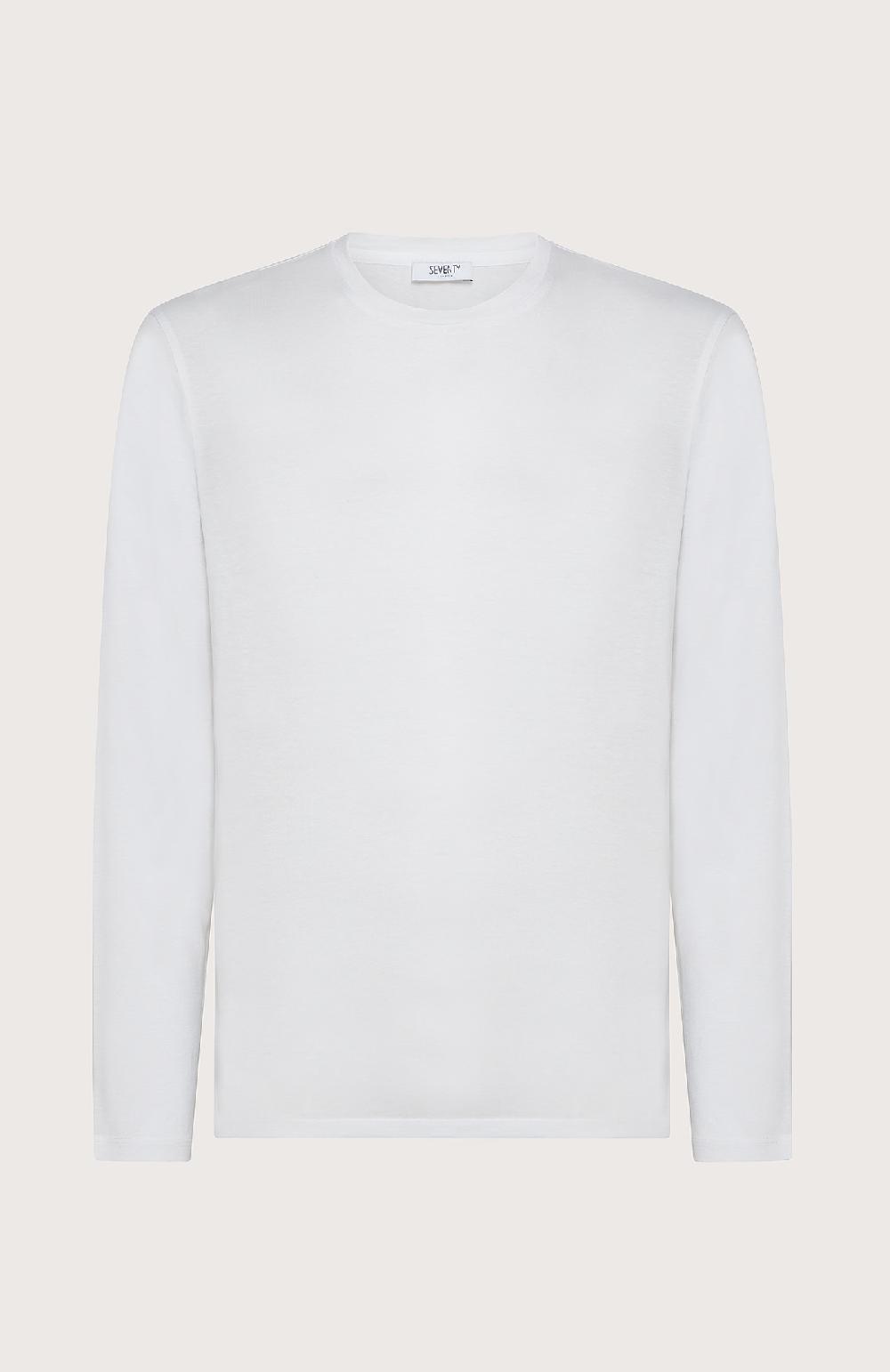 Seventy T-shirt girocollo in misto lana - Col. Bianco