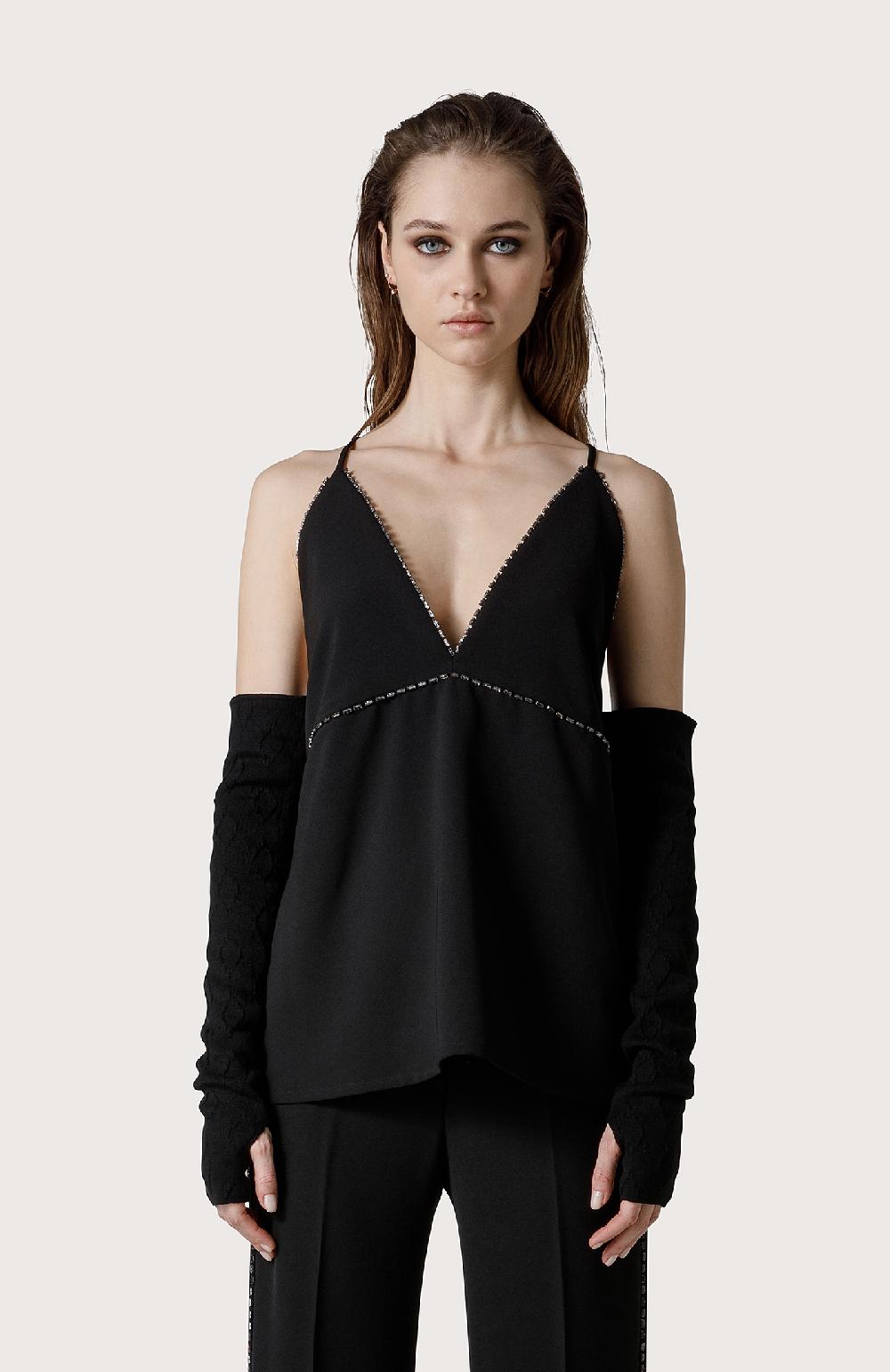 Seventy Top Con Cristalli - Col. Nero