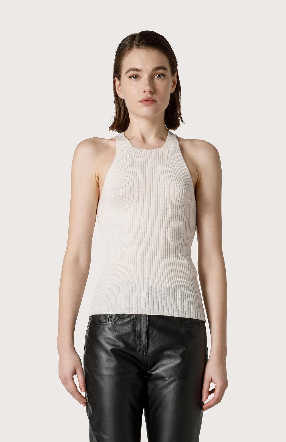 Seventy Top In Maglia A Costine - Col. Bianco