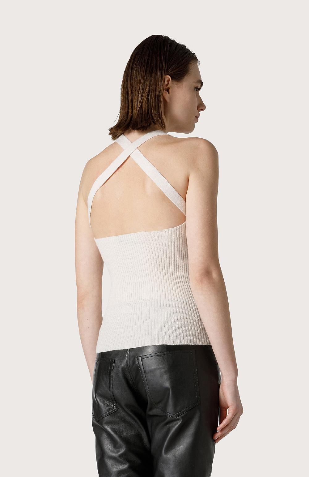 Seventy Top In Maglia A Costine - Col. Bianco