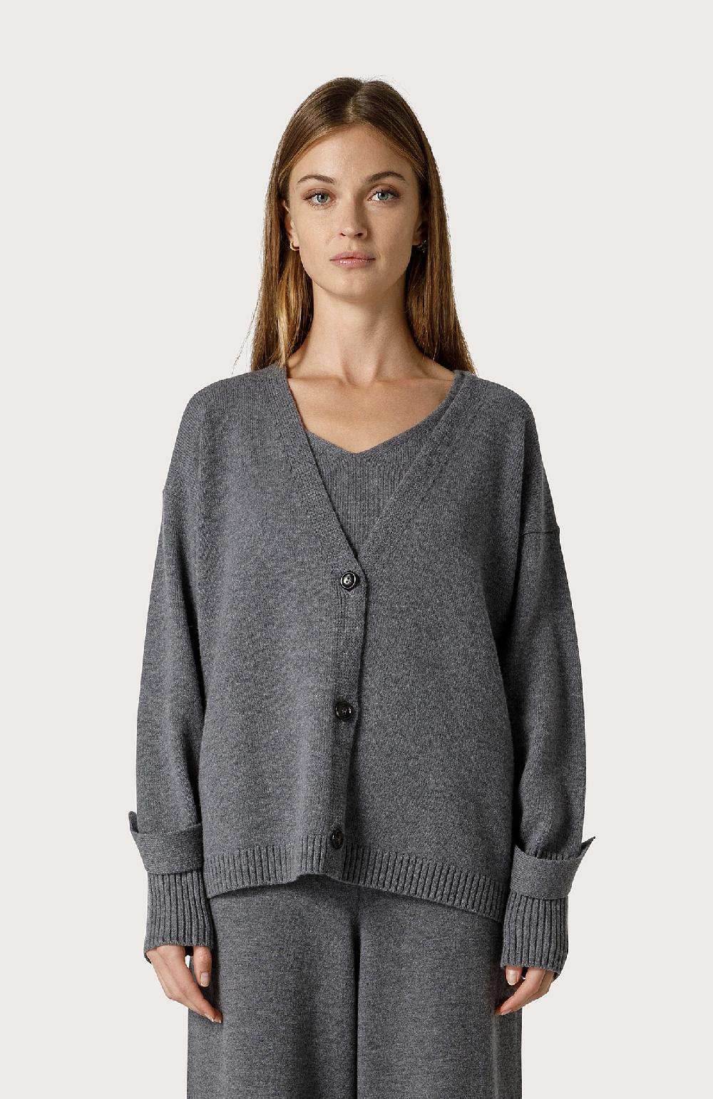 Seventy Twin Set In Misto Cashmere - Col. Grigio
