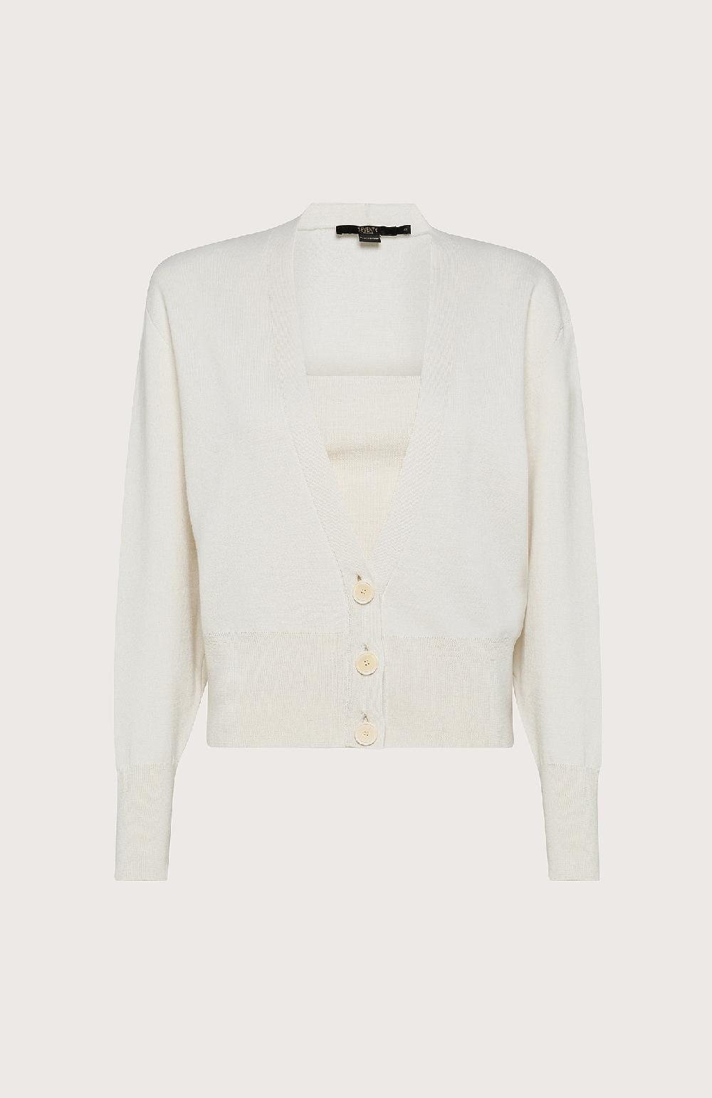 Seventy Twin set in misto lana - Col. Bianco