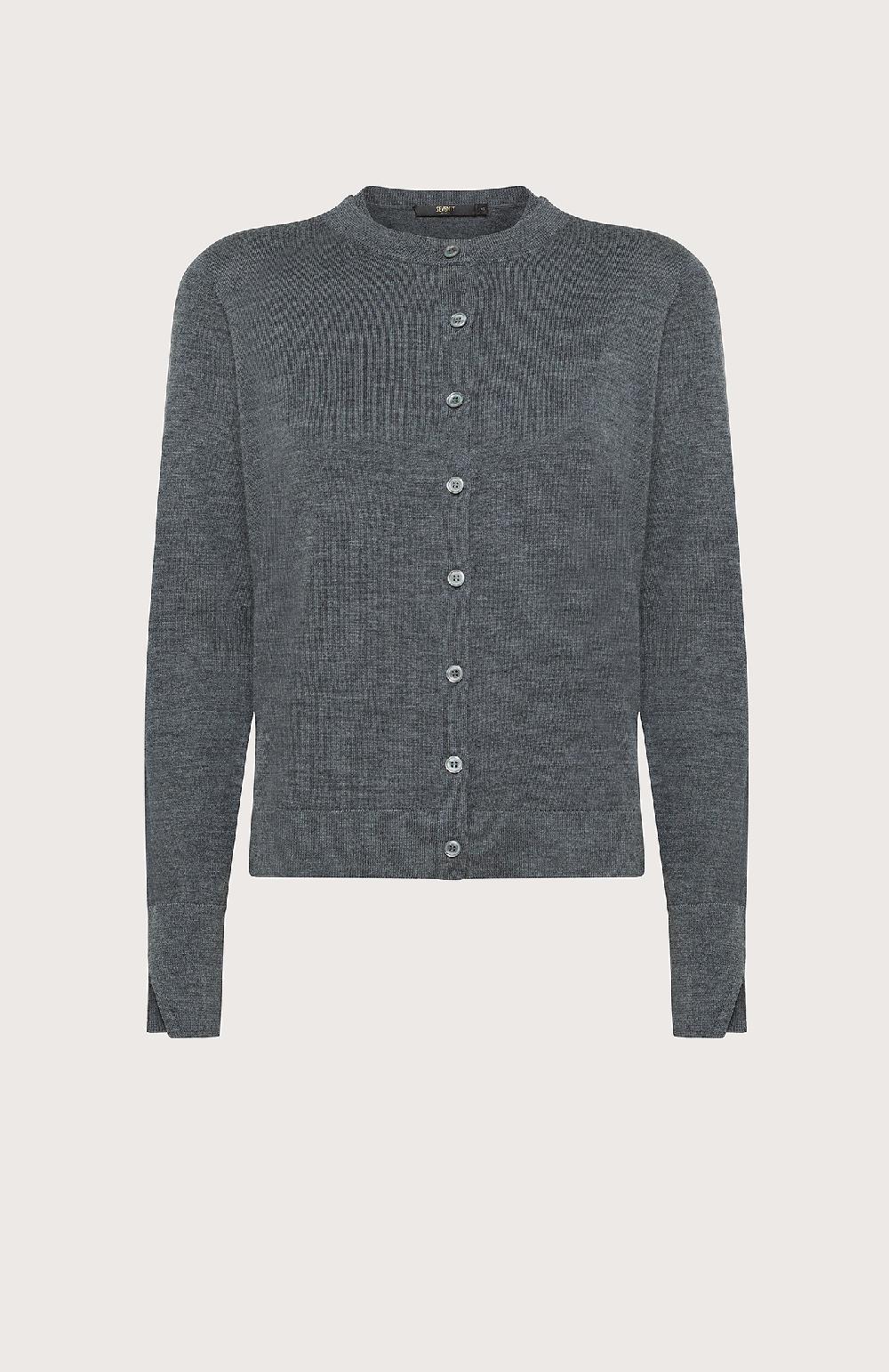 Seventy Twin set girocollo in lana merinos - Col. Grigio