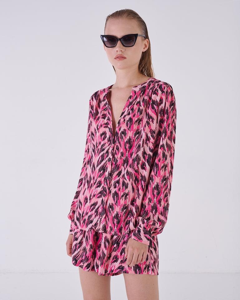 Silvian Heach Camicia Maculata Con Maniche A Sbuffo