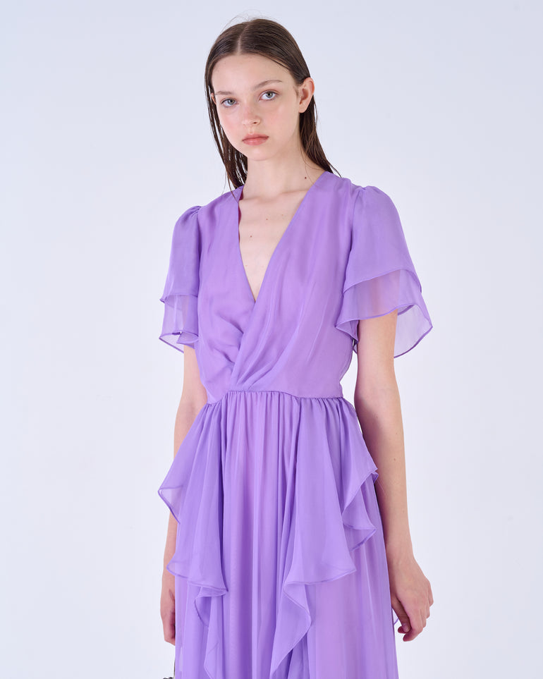 Silvian Heach Abito Lungo Con Volant