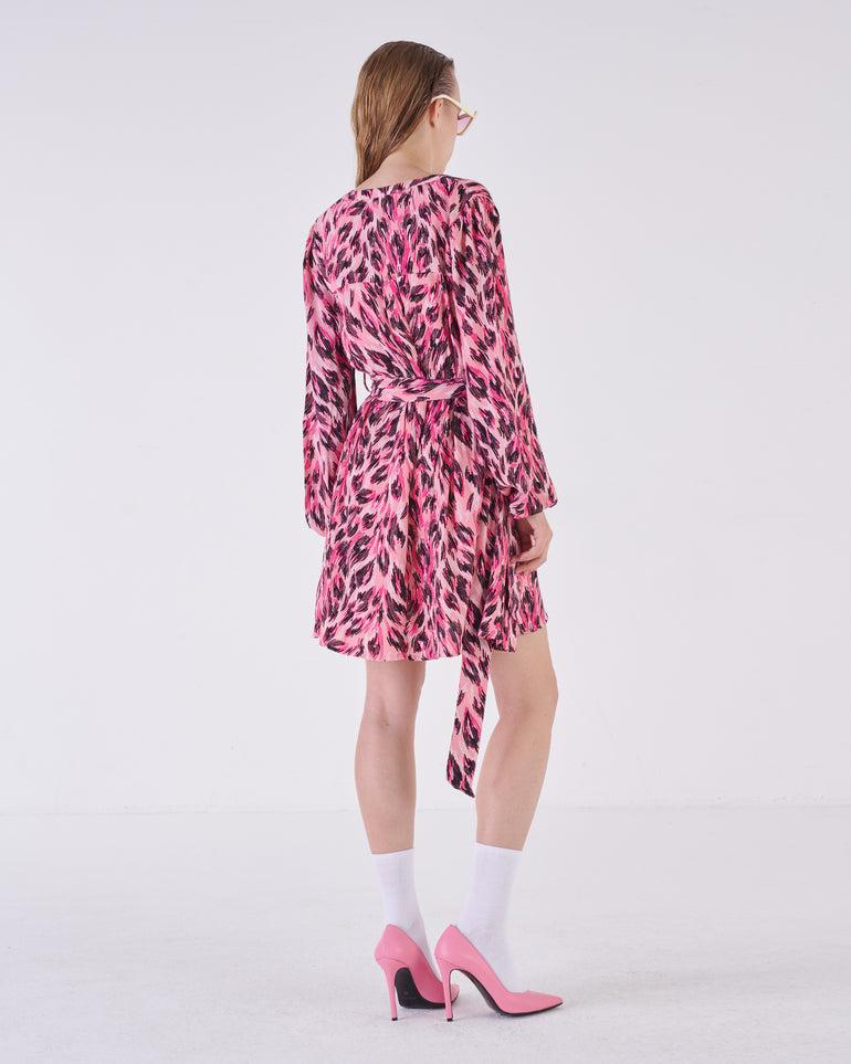 Silvian Heach Abito Maculato Con Cintura In Vita