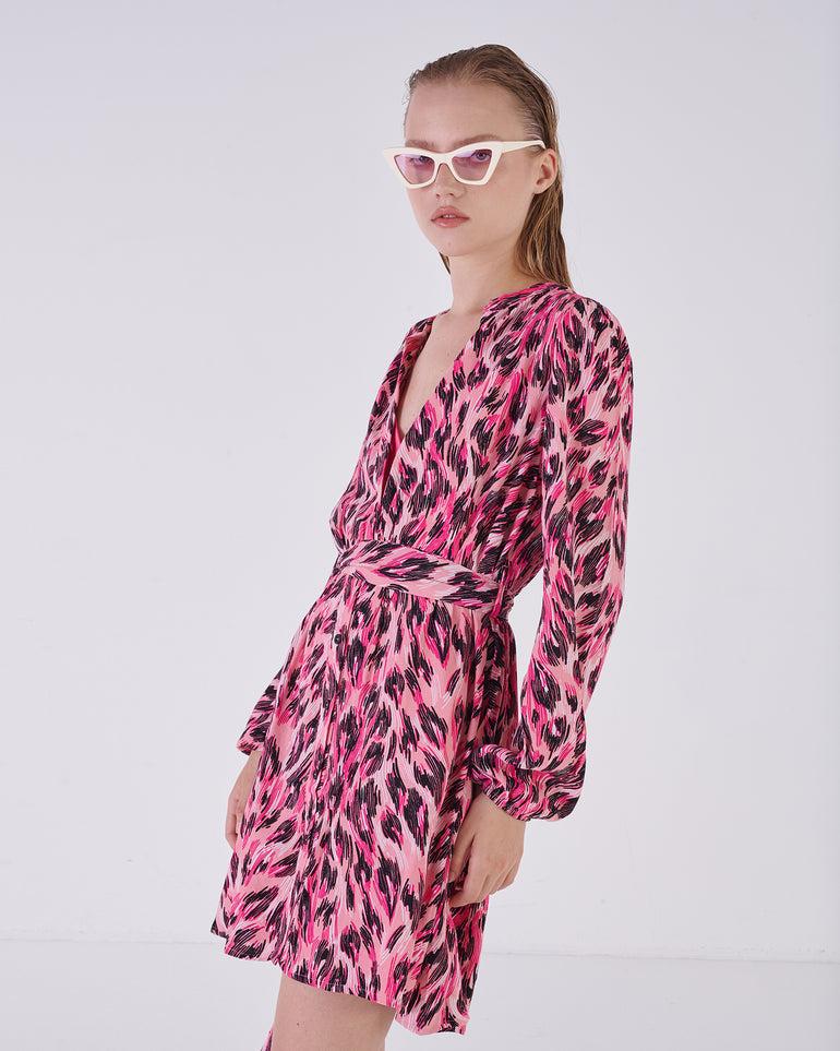 Silvian Heach Abito Maculato Con Cintura In Vita