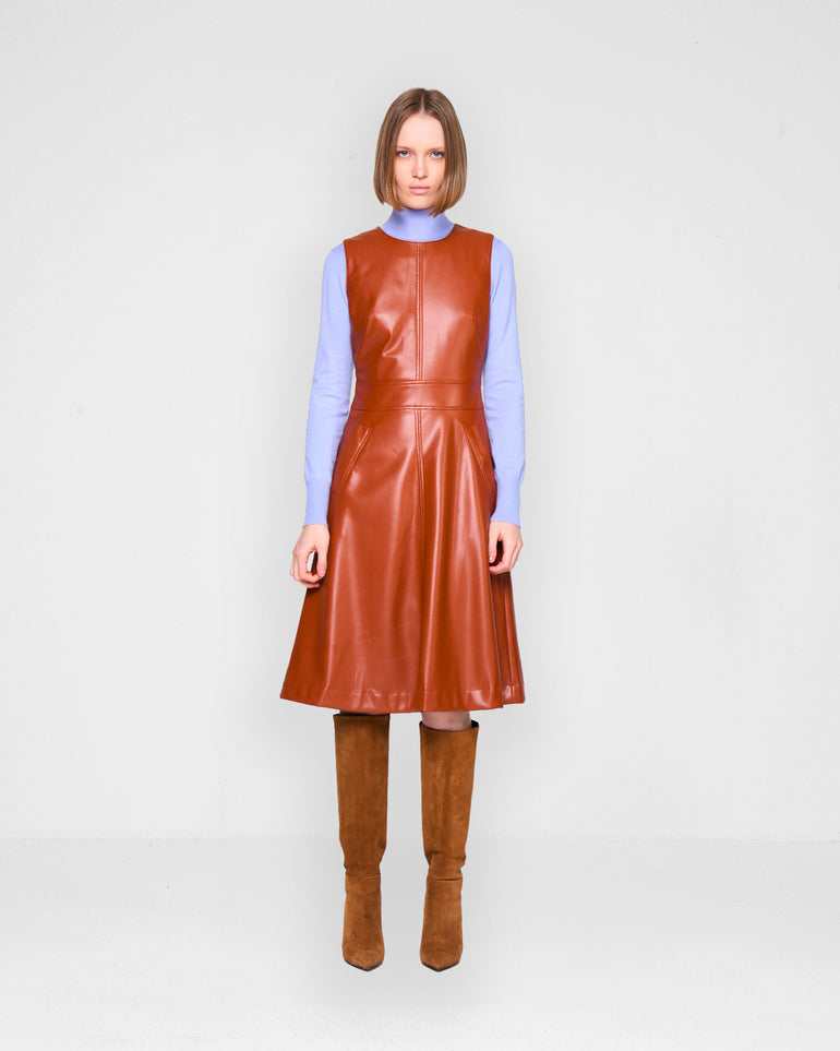 Silvian Heach Abito midi in ecopelle