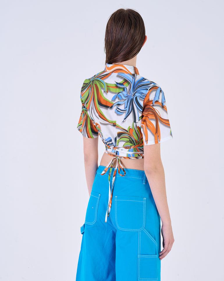 Silvian Heach Camicia Cropped A Fiori