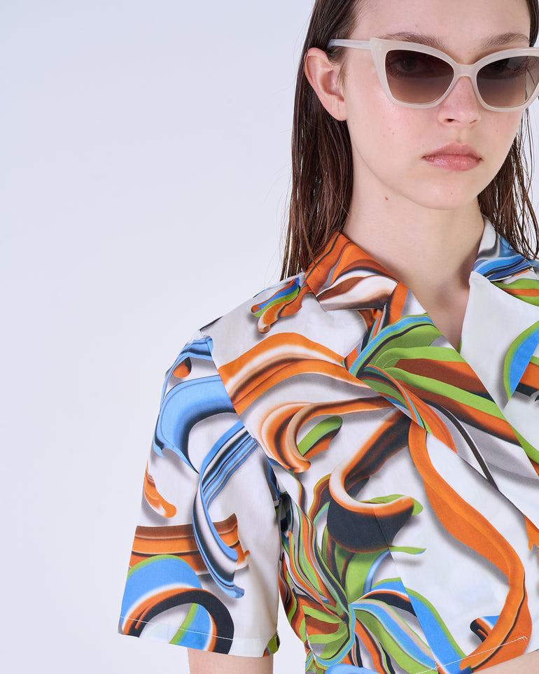 Silvian Heach Camicia Cropped A Fiori