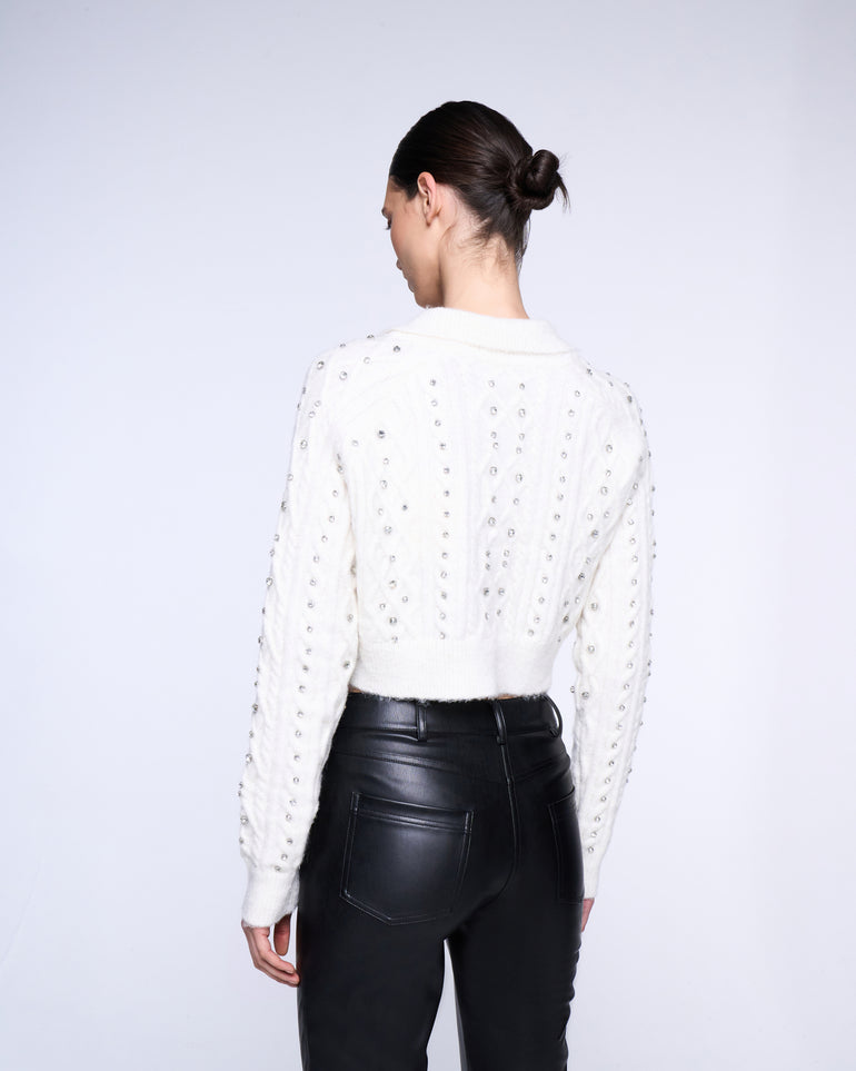 Silvian Heach Cardigan Crop Con Strass