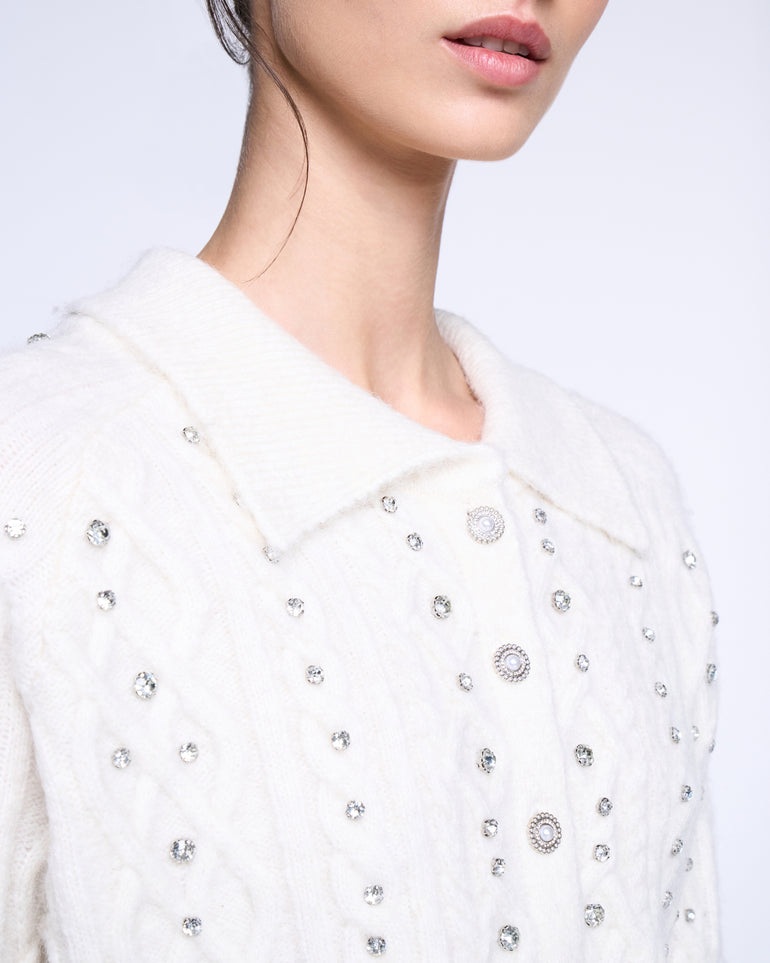 Silvian Heach Cardigan Crop Con Strass