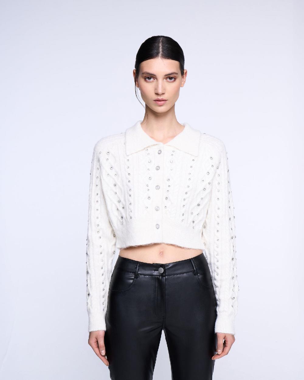 Silvian Heach Cardigan Crop Con Strass