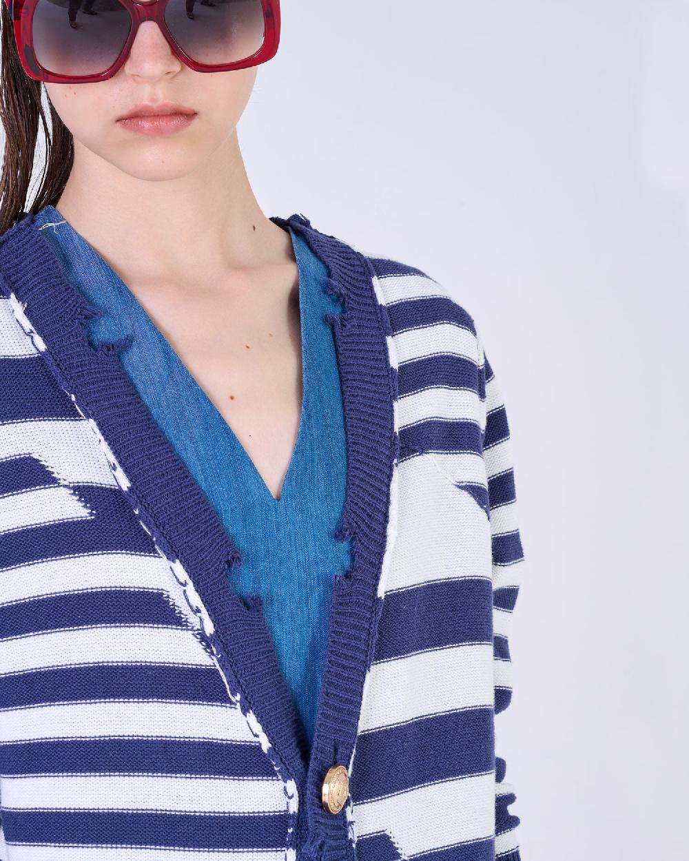 Silvian Heach Cardigan Lungo A Righe