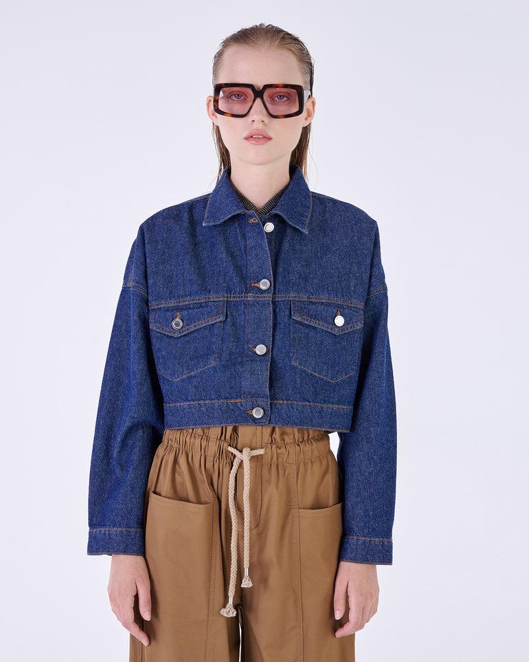 Silvian Heach Giacca cropped in denim