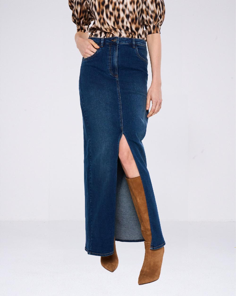 Silvian Heach Gonna Lunga In Denim